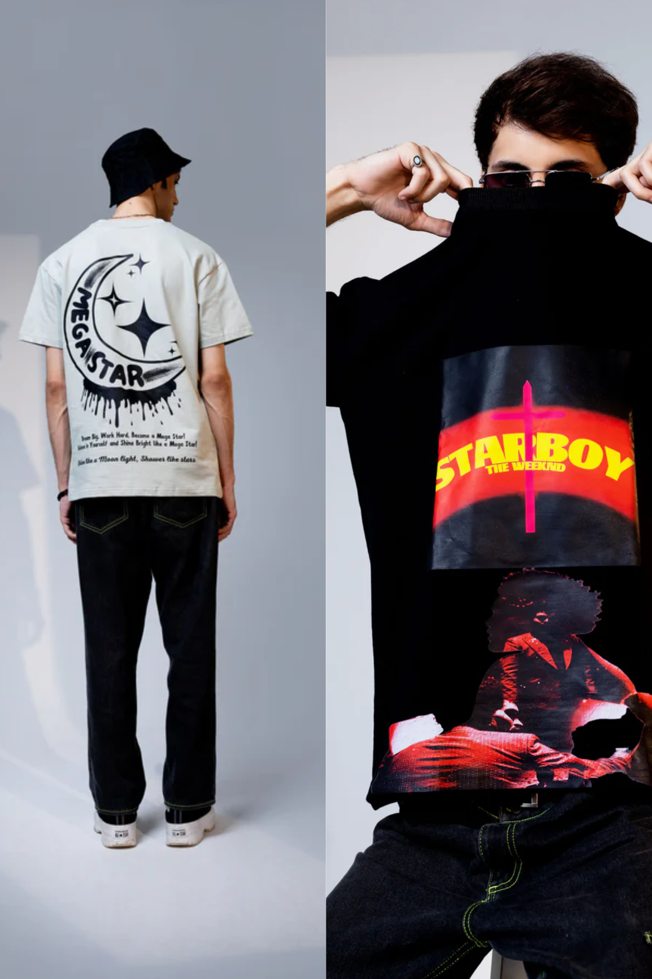 MEGASTAR & STARBOY T SHIRT - COMBO